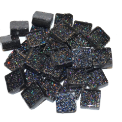 Soft Glas Vierkant Glitter Zwart 100 gr (1017464) *