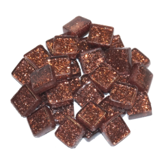 Soft Glas Vierkant Glitter Bruin 100 gr (1017466) *
