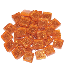 Soft Glas Vierkant Glitter Oranje 100 gr (1017467) *