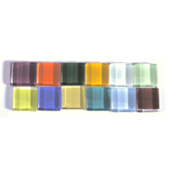 Soft Glas Vierkant Helder Mix Bont (vanaf 100 gr, per 100 gr) (1017471) *