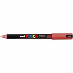 Uni Posca Verfmarker - lijndikte: 0,7 mm - PC-1MR - Metallic Rood - M15