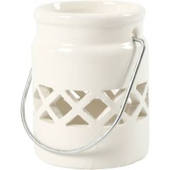 Lantaarn, 8 cm, 6,2 cm, 2. Sort, Wit, 2 Stuk, 1 Doos (555190)
