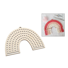 Houten Macramé Regenboog 25x17,6 cm 2 stuks (742340) *