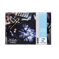 Zwart blok met aquarelverfpapier 12 vellen 360 g formaat 29,7 x 21 cm (A4) (94170002)