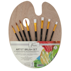 Nassau Houten Palet met Penselen Set (AR0822/GE)
