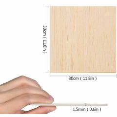 Basswood, 300 * 300 * 1.5mm dun basswood, onafgewerkt en ongeverfd