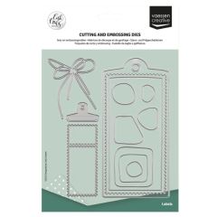 Vaessen Creative • Snij- en Embossingmallen Label 13st. (CAR0201) *
