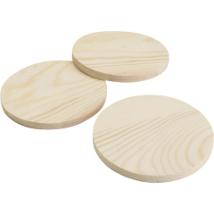 CC Houten Onderzetters Rond 9 cm Naturel per set van 5 (646202)