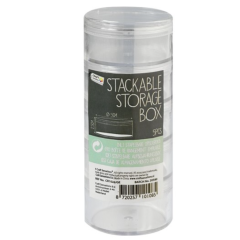 Plastic Stapeldoosjes 4,5x2,5 cm Transparant 5 stuks (CR1026/GE)