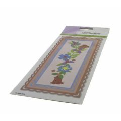 CraftEmotions Die - Slimline scalop XL open - Spring flowers Card 27,5x11cm Die 21x9,8cm (115633/1205) (AFGEPRIJSD)