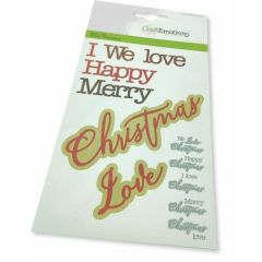 CraftEmotions Die - tekst Christmas Love Card 10,5x14,8cm (115633/0537) (AFGEPRIJSD)