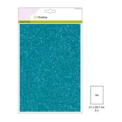 CraftEmotions glitterkarton 5 vel turquoise +/- 29x21cm 220gr (001290/2115)