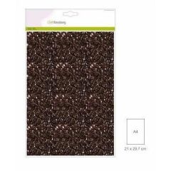 CraftEmotions glitterpapier 5 vel bruin +/- 29x21cm 120gr (001290/0150)