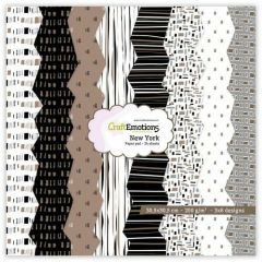 CraftEmotions Paper pad New York - bruin 24 vl 30,5x30,5cm 12 inch (118040/3003)