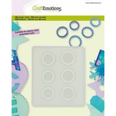 CraftEmotions Siliconen mal 6 ringen glad 8x9cm (114779/0030)