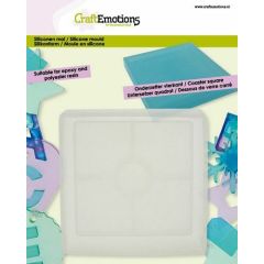 CraftEmotions Siliconen mal onderzetter vierkant 10x10cm (114779/0421)