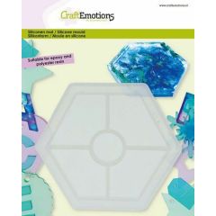 CraftEmotions Siliconen mal onderzetter zeshoek 12cm (114779/0422)