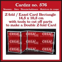 Crealies Cardzz (Double) Z-fold / Easel card rechthoek (H) 14,5x10,5cm (CLCZ576) *