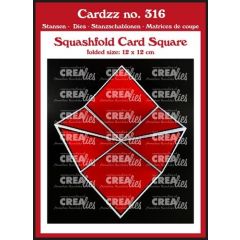 Crealies Cardzz squashfold card - vierkant folded: 12 x 12 cm  (CLCZ316) *