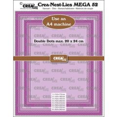 Crealies Crea-Nest-Lies Mega Rechthoek stippen For A4 machine: max. 20 x 24 cm (CLNestMega52) *