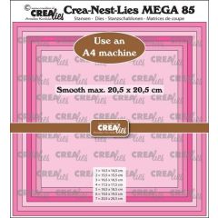Crealies Crea-Nest-Lies Mega Vierkant glad halve cm For A4 machine: max. 20,5 x 20,5 cm (CLNestMega85) *