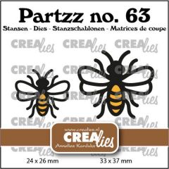 Crealies Partzz Bijen klein en middel 24 x 26 mm + 33 x 37 mm (CLPartzz63) *