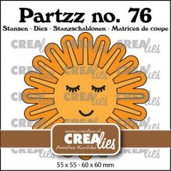 Crealies Partzz Vrolijke zon 55x55 - 60x60 mm (CLPartzz76) *