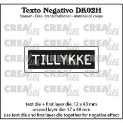 Crealies Texto DK: TILLYKKE (horizontaal) max.17x48mm (DK02H) *