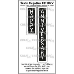 Crealies Texto EN: HAPPY ANNIVERSARY (verticaal) max.16x46/91mm (EN107V) *