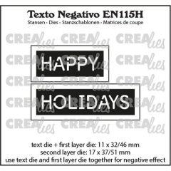 Crealies Texto EN: HAPPY HOLIDAYS (horizontaal) max. 17x37/51mm (EN115H) *