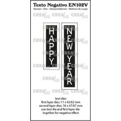 Crealies Texto EN: HAPPY NEW YEAR (verticaal) max. 16x47/67mm (EN102V) *