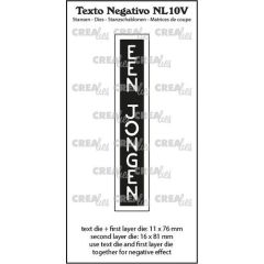 Crealies Texto Negativo Die EEN JONGEN - NL (V) 16x81 mm (NL10V) *