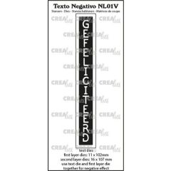 Crealies Texto Negativo Die GEFELICITEERD - NL (V) max. 16x107mm (NL01V) *