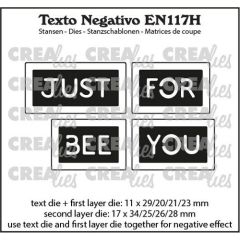 Crealies Texto Negativo JUST BEE/FOR YOU (H) - (ENG) max. 17 x 34 mm (EN117H) *