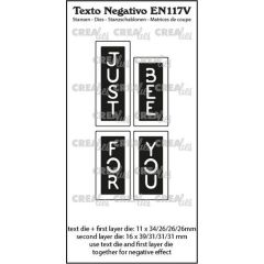 Crealies Texto Negativo JUST BEE/FOR YOU (V) - (ENG)  max. 16 x 39 mm (EN117V) *