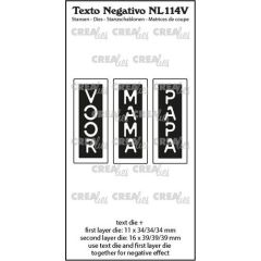 CrealiCrealies Texto Negativo VOOR MAMA PAPA (V) - (NL) max. 16 x 39 mm (NL114V) *