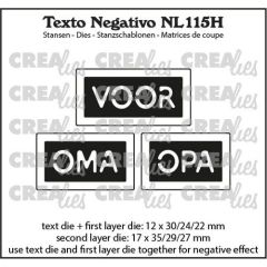 Crealies Texto Negativo VOOR OMA OPA (H) - (NL) max. 17 x 35 mm (NL115H) *