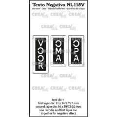 Crealies Texto Negativo VOOR OMA OPA (V) - (NL) max. 16 x 39 mm (NL115V) *
