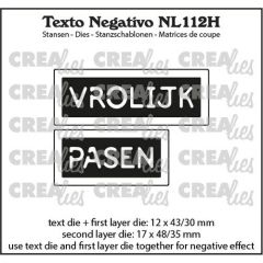 Crealies Texto Negativo VROLIJK PASEN - NL (H) max 17x48/35mm (NL112H) *