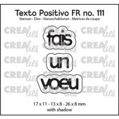 Crealies Texto Positivo fais un voeu - FR (H) 17x11 - 13x8 - 26x8mm (POSFR111) *
