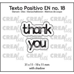 Crealies Texto Positivo thank you - EN (H) 31x11 - 19x11mm (POSEN18) *