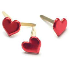 Creative Impressions Splitpennen Hartjes 8x8 mm Rood 50 stuks (90315)