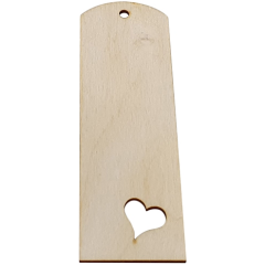 Houten Boekenlegger Hart 15x5 cm (HG1153)