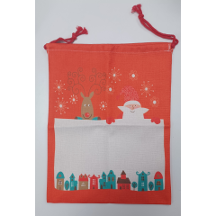 Sublimatie Kerstzak - Rood - met rood trekkoord