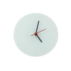 Glazen Klok, 29 cm Rond, Zwart/Rode Plastic wijzers (SGC.290.290.003)