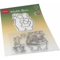 Marianne D Clear Stamp & die set Hetty's Winter beer HT1659 120x205mm (AFGEPRIJSD)