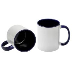 11oz mok wit met gekleurde binnenkant en gekleurde handvat (Donkerblauw) (SPM.082.096.027)
