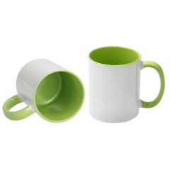 11oz mok wit met gekleurde binnenkant en gekleurde handvat (Lichtgroen) (SPM.082.096.025)