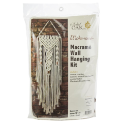 Solid Oak Macramé Kit Dubbele Spiralen Muurhanger 25x92 cm (MWH003) *