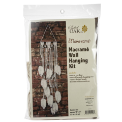 Solid Oak Macramé Kit Veren Muurhanger 25x90 cm (MWH010) *